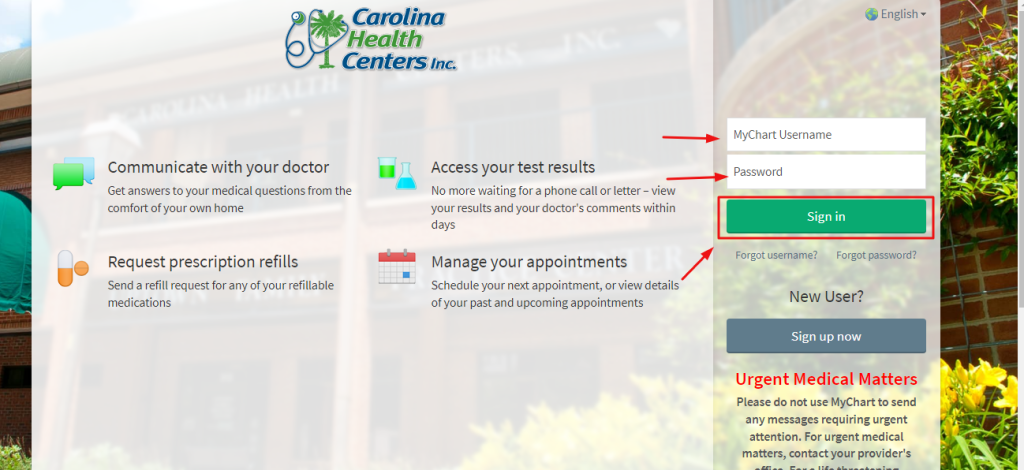 Carolina Health Centers Patient Portal