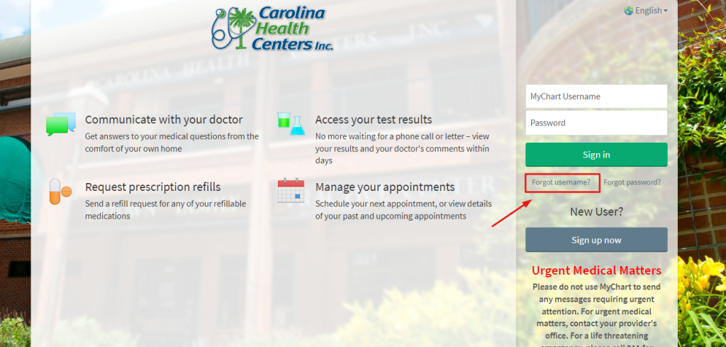 Carolina Health Centers Patient Portal